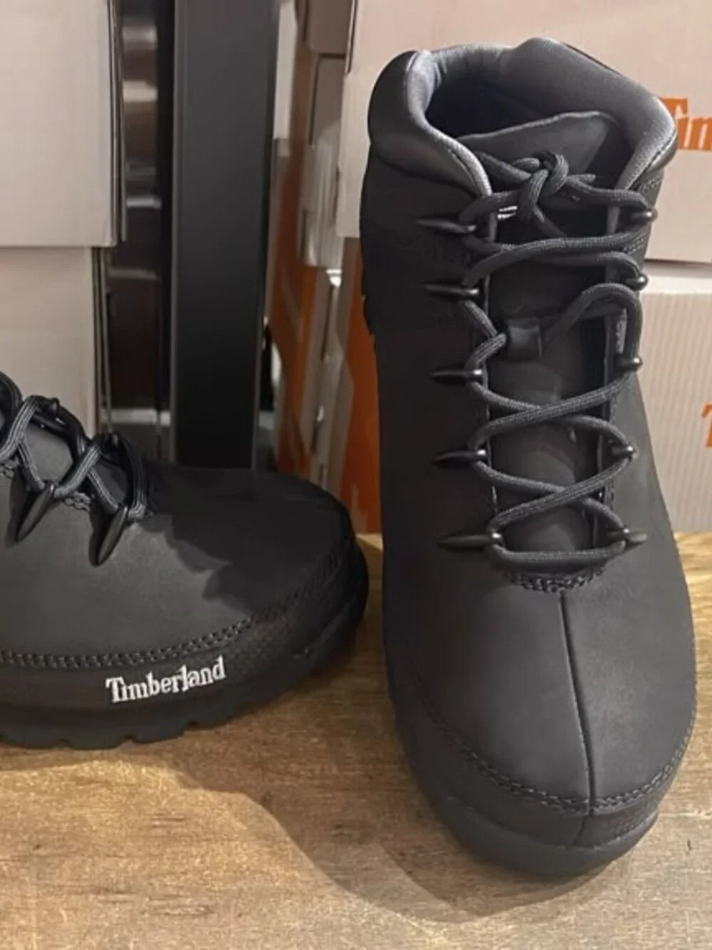 TIMBERLAND MEN'S EURO SPRINT MID LACE BOOT BLACK 6361R-001 ALL SIZES